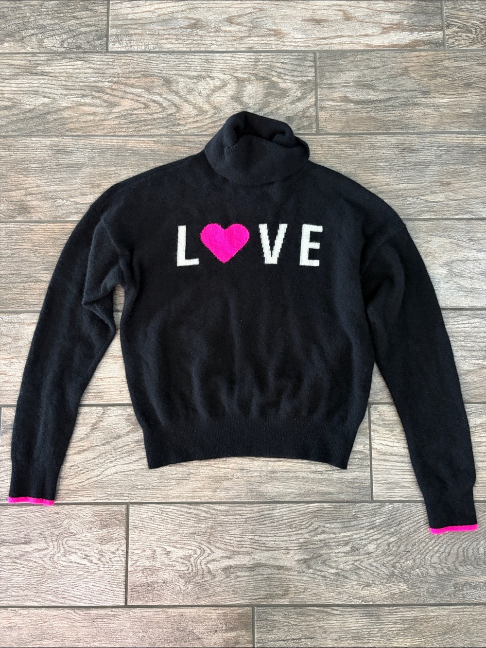 CHARTER CLUB Cashmere LOVE Turtleneck Sweater Black MEDIUM Worn 1x